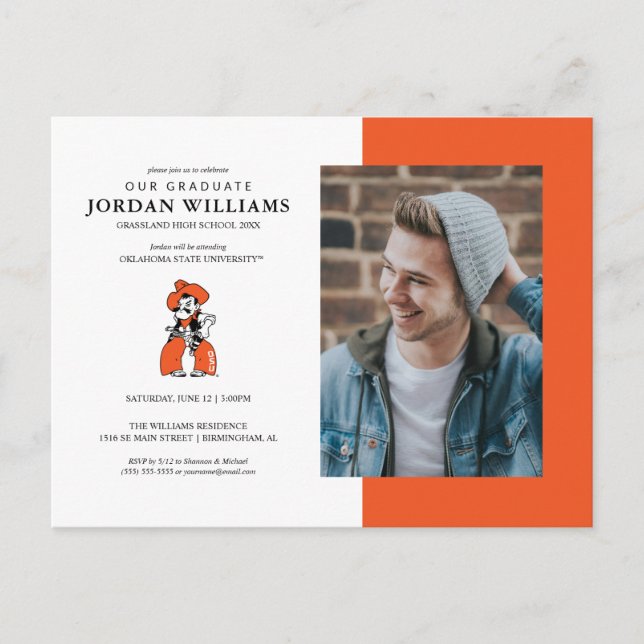 Oklahoma State University | Pistol Pete Announcement Postcard (Front)