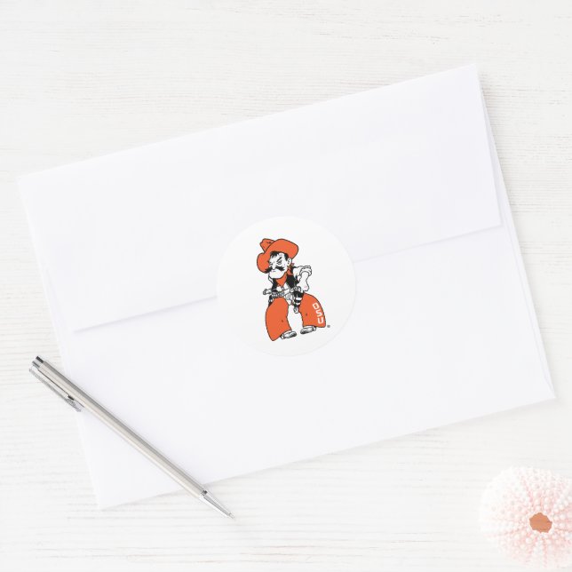 Oklahoma State University | Pistol Pete Classic Round Sticker (Envelope)