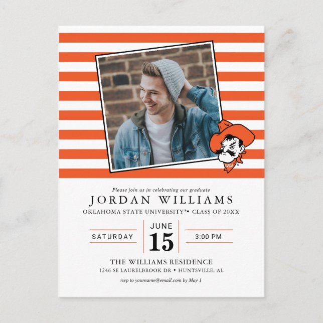 Oklahoma State University | Pistol Pete Face Announcement Postcard (Front)