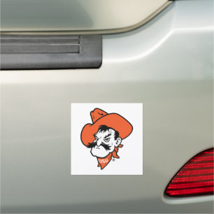 Oklahoma State University   Pistol Pete Face Car Magnet