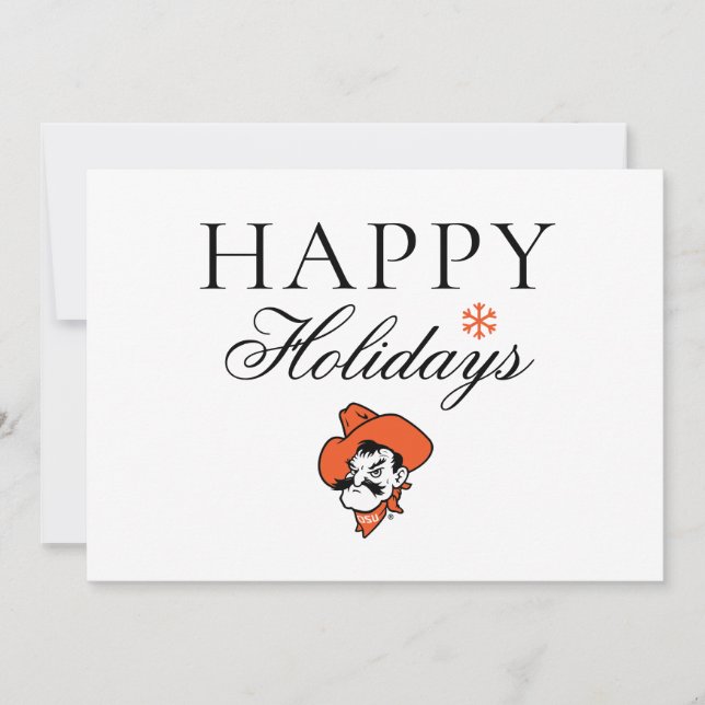 Oklahoma State University | Pistol Pete Face Holiday Card (Front)