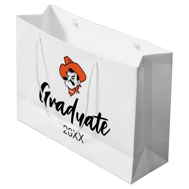 Oklahoma State University | Pistol Pete Face Large Gift Bag (Front Angled)