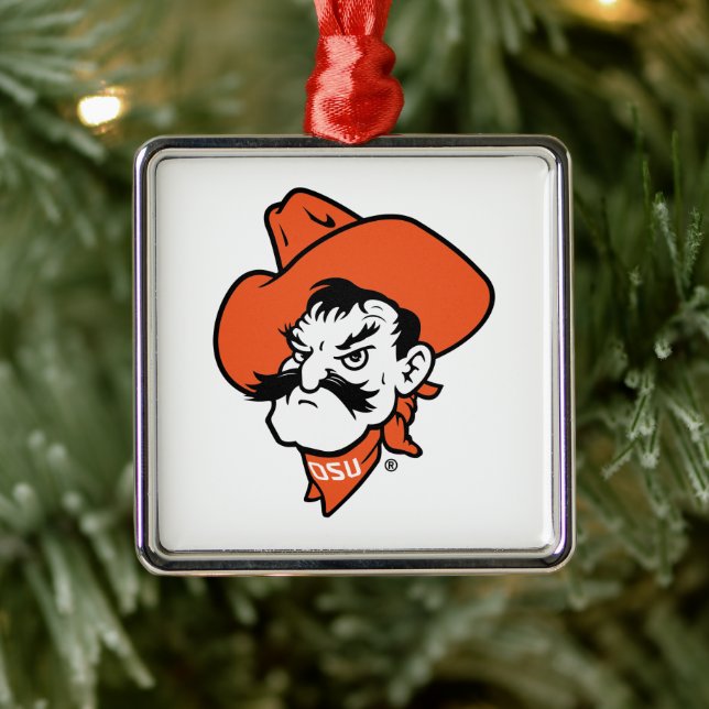 Oklahoma State University | Pistol Pete Face Metal Ornament (Tree)