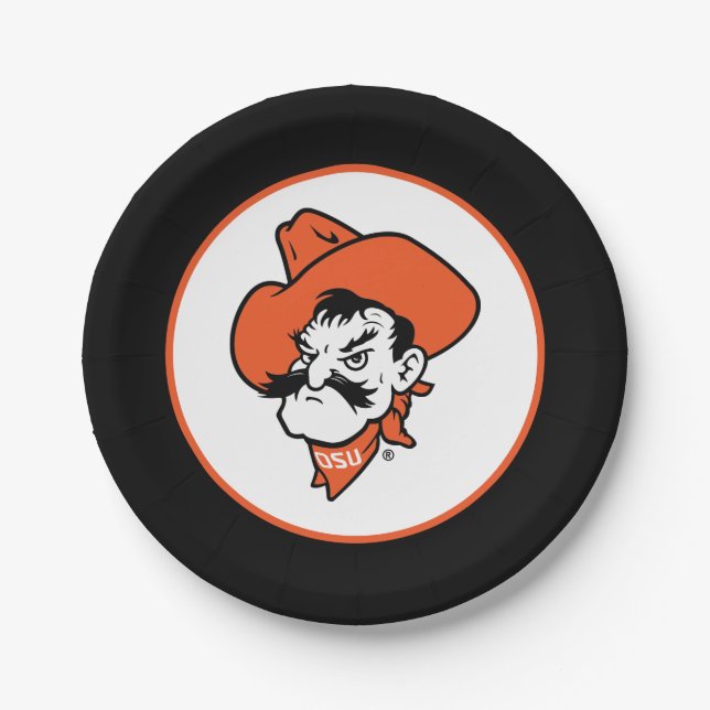 Oklahoma State University | Pistol Pete Face Paper Plates (Front)
