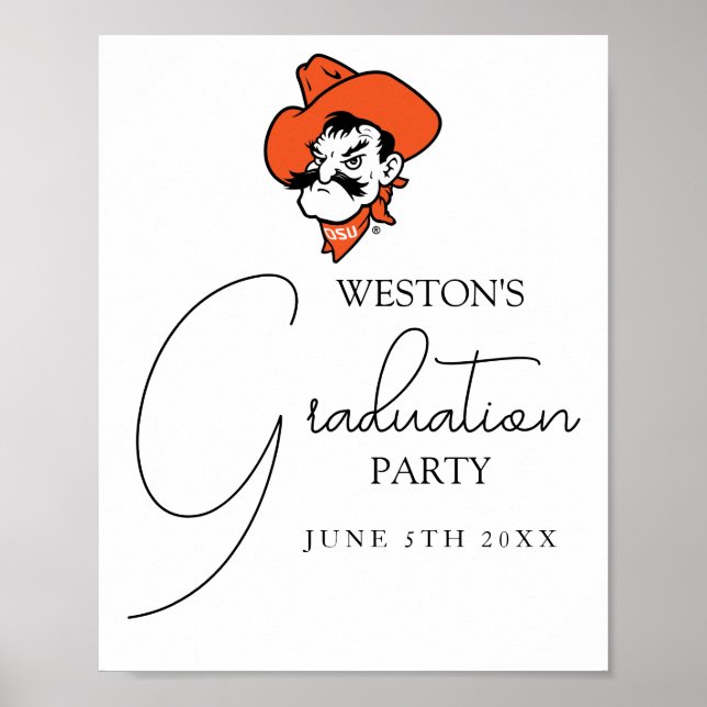 Oklahoma State University | Pistol Pete Face Poster (Front)