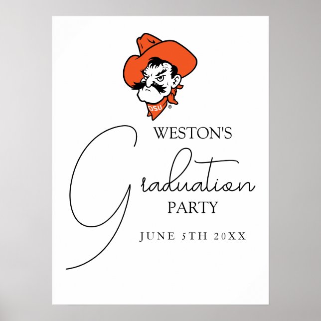 Oklahoma State University | Pistol Pete Face Poster (Front)