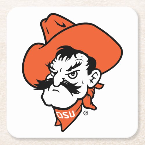 Oklahoma State University  Pistol Pete Face Square Paper Coaster