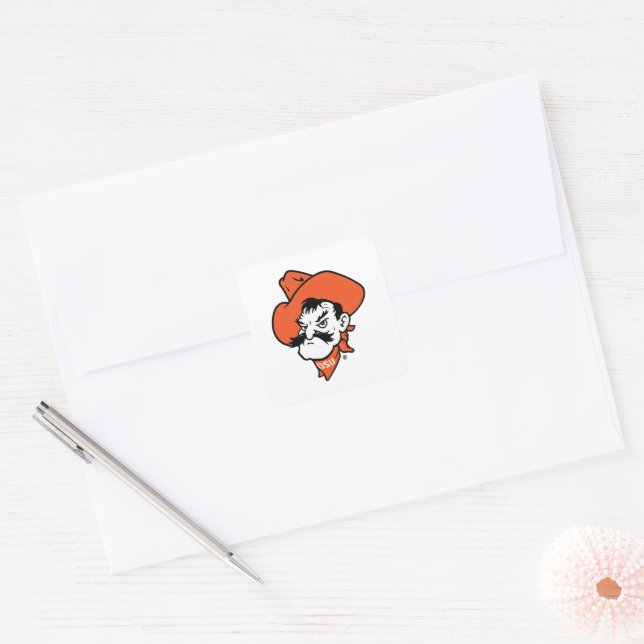 Oklahoma State University | Pistol Pete Face Square Sticker (Envelope)