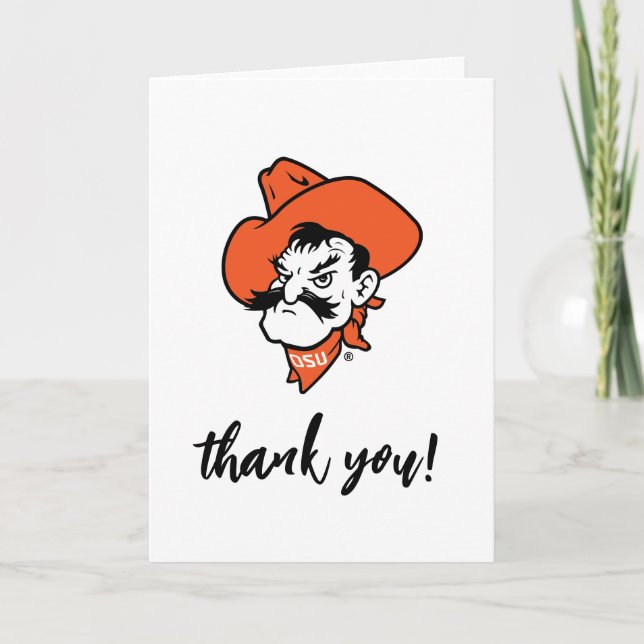 Oklahoma State University | Pistol Pete Face Thank You Card (Front)