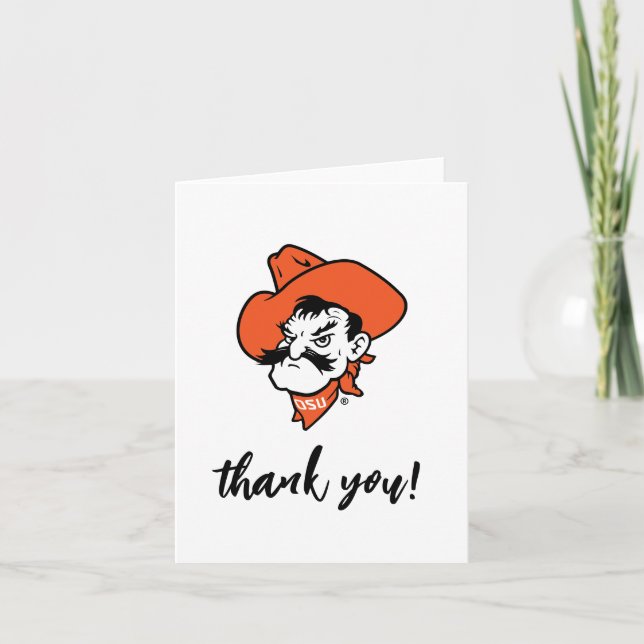 Oklahoma State University | Pistol Pete Face Thank You Card (Front)