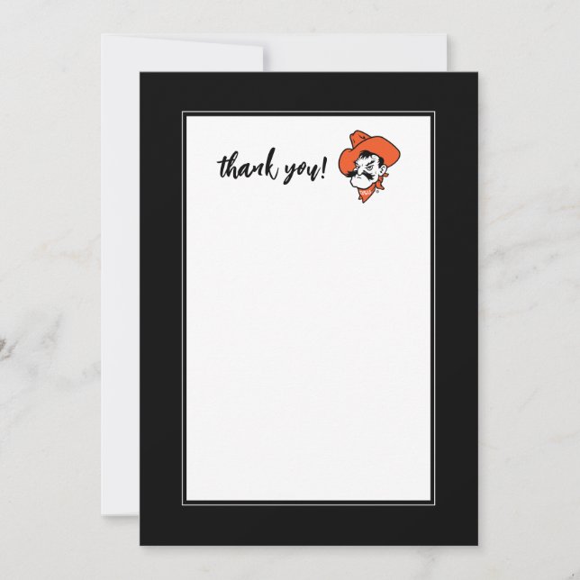 Oklahoma State University | Pistol Pete Face Thank You Card (Front)