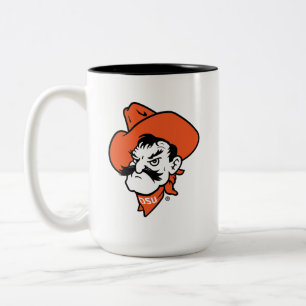 Oklahoma State University Pistol Pete Face Two-Tone Coffee Mug