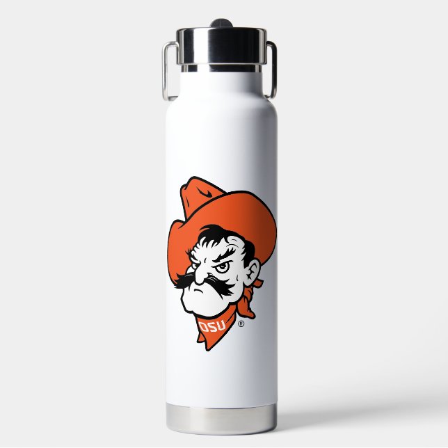 Oklahoma State University | Pistol Pete Face Water Bottle (Front)