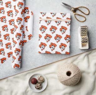 Oklahoma State University   Pistol Pete Face Wrapping Paper
