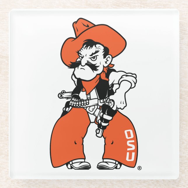 Oklahoma State University | Pistol Pete Glass Coaster (Front)
