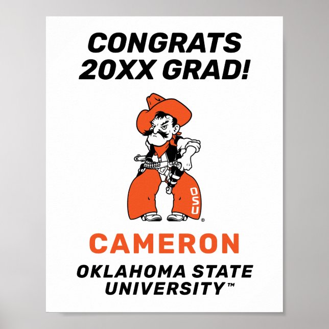 Oklahoma State University | Pistol Pete Poster (Front)