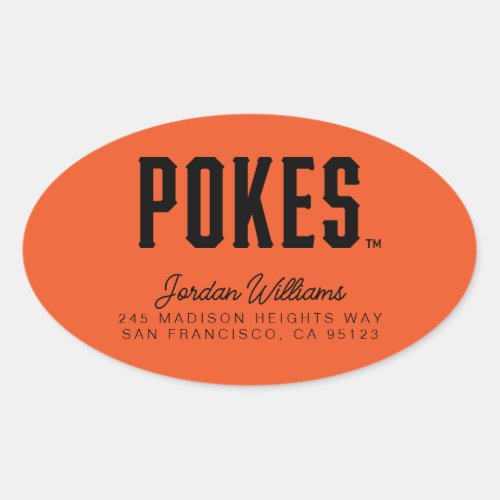 Oklahoma State University  Pokes Oval Sticker