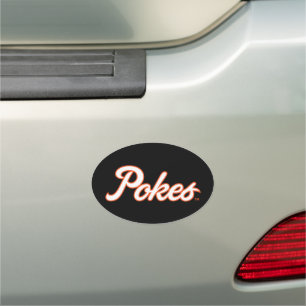 Oklahoma State University Script Pokes Car Magnet