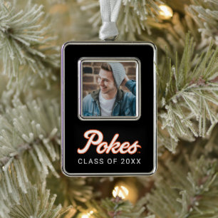 Oklahoma State University Script Pokes Christmas Ornament