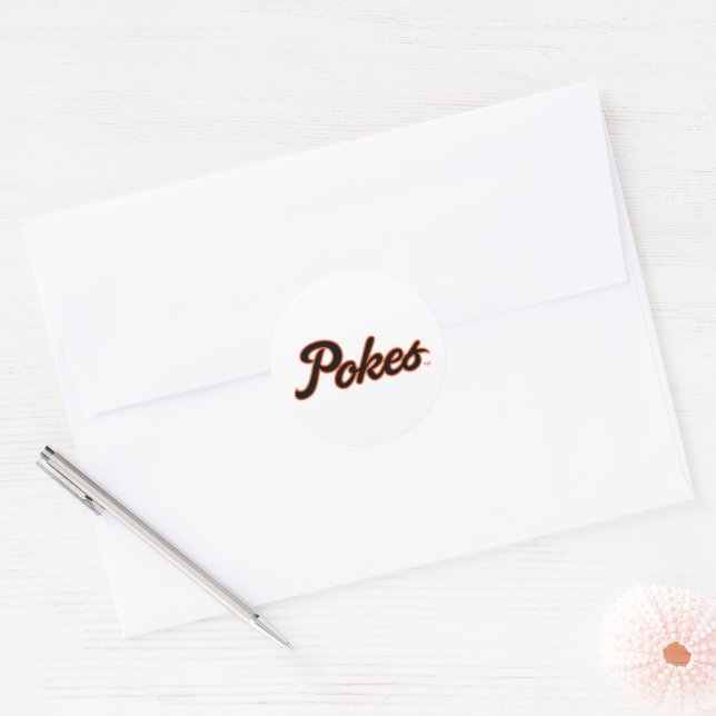 Oklahoma State University | Script Pokes Classic Round Sticker (Envelope)