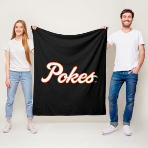 Oklahoma State University   Script Pokes Fleece Blanket