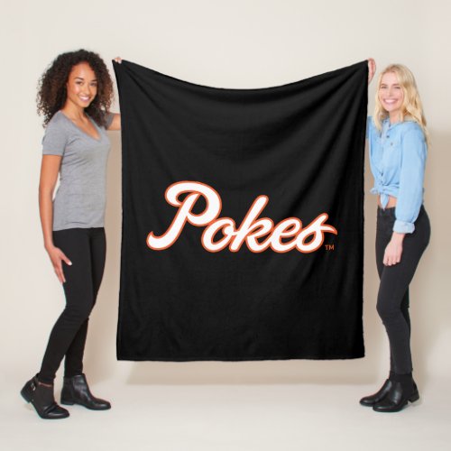 Oklahoma State University  Script Pokes Fleece Blanket