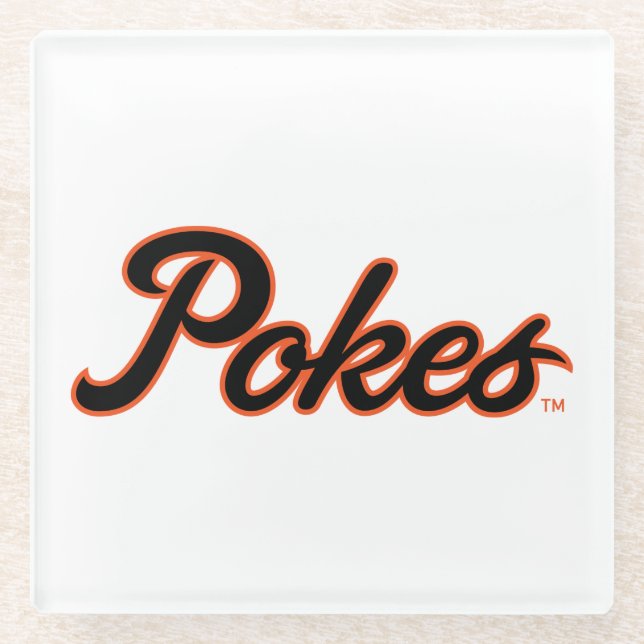 Oklahoma State University | Script Pokes Glass Coaster (Front)