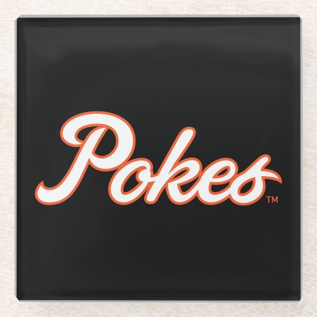 Oklahoma State University | Script Pokes Glass Coaster (Front)