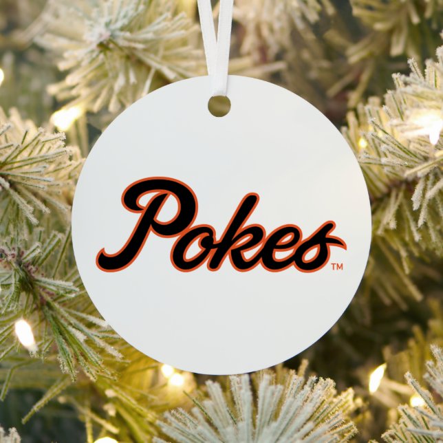 Oklahoma State University | Script Pokes Metal Ornament (Insitu)