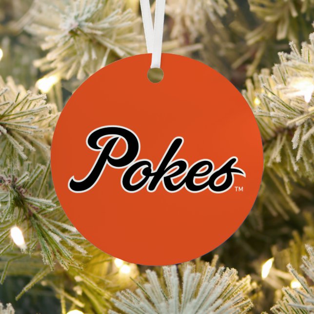 Oklahoma State University | Script Pokes Metal Ornament (Insitu)