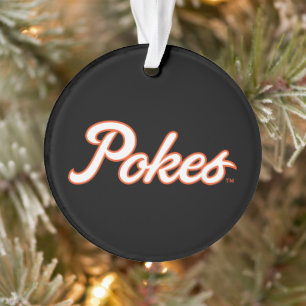 Oklahoma State University Script Pokes Ornament