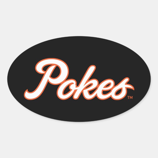 Oklahoma State University | Script Pokes Oval Sticker (Front)