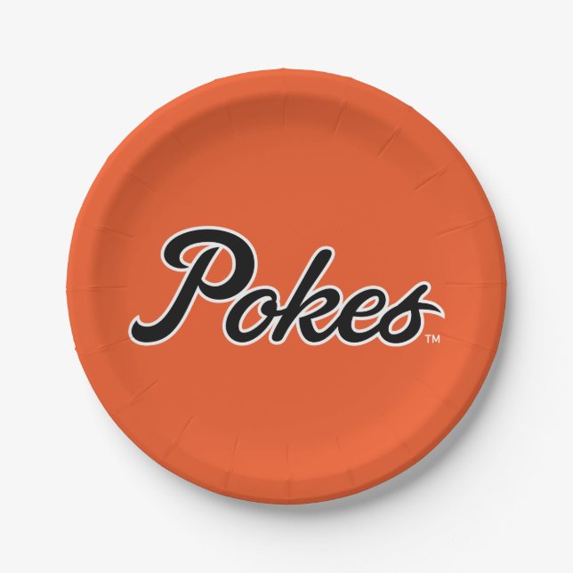 Oklahoma State University | Script Pokes Paper Plates (Front)