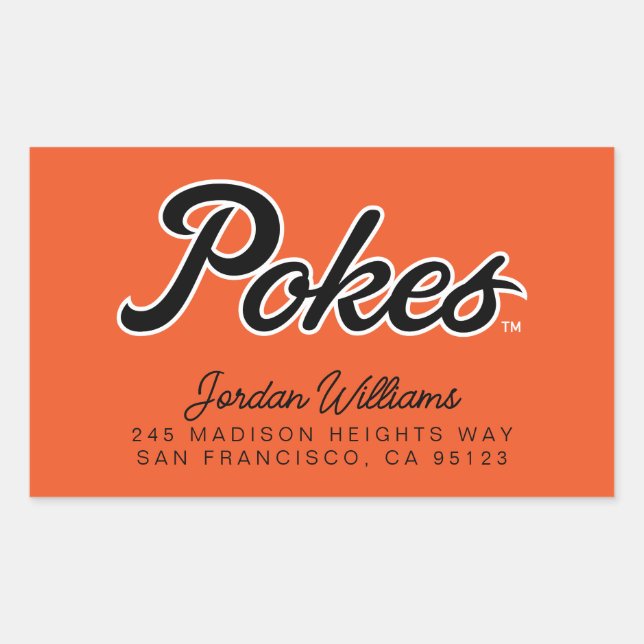 Oklahoma State University | Script Pokes Rectangular Sticker (Front)