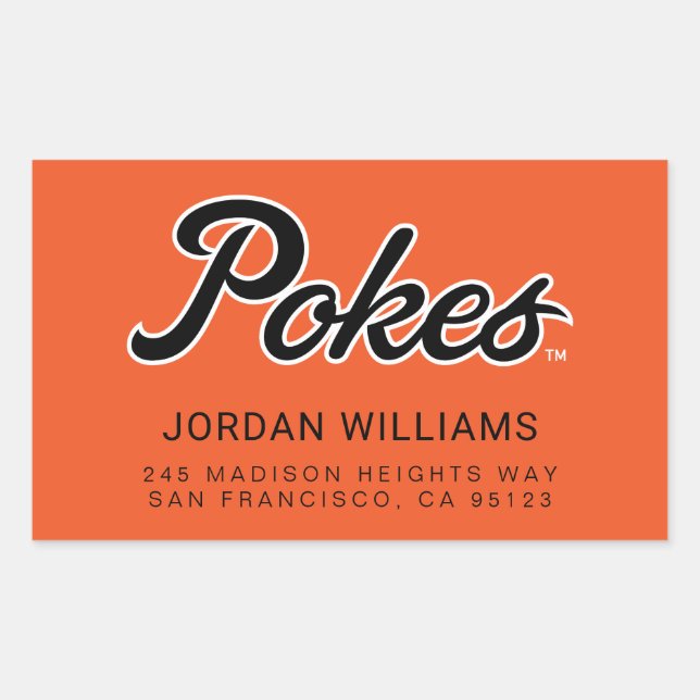 Oklahoma State University | Script Pokes Rectangular Sticker (Front)