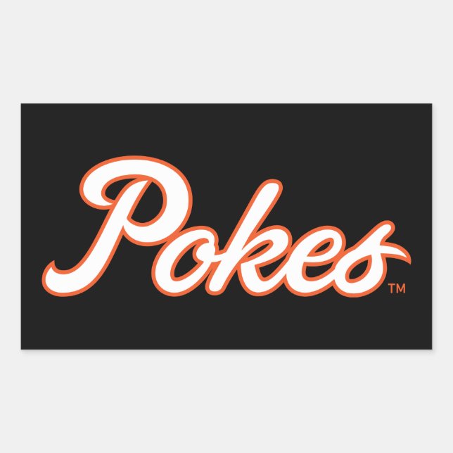 Oklahoma State University | Script Pokes Rectangular Sticker (Front)