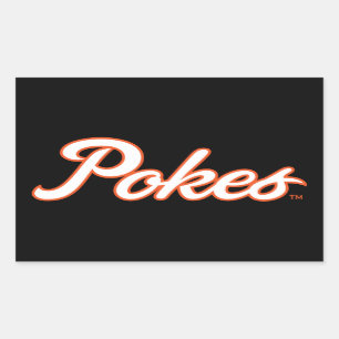 Oklahoma State University   Script Pokes Rectangular Sticker