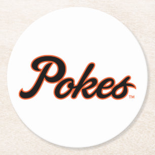 Oklahoma State University   Script Pokes Round Paper Coaster