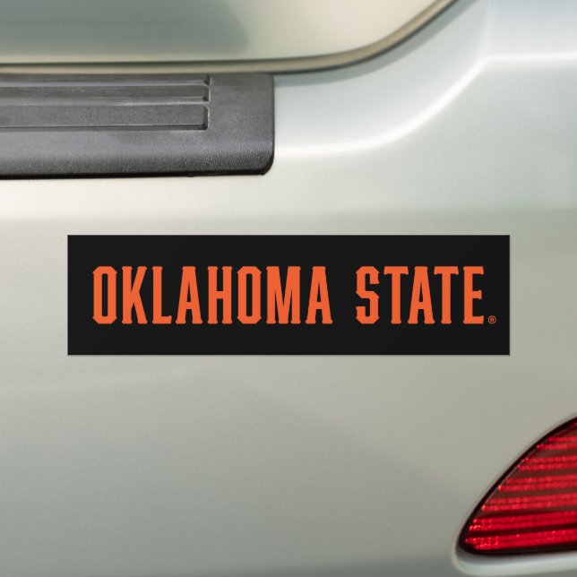 Oklahoma State | Wordmark Bumper Sticker (On Car)
