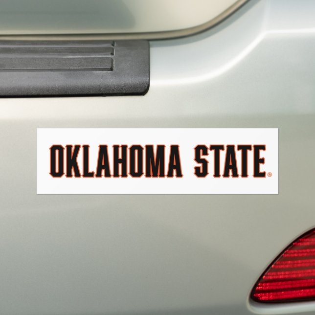 Oklahoma State | Wordmark Bumper Sticker (On Car)