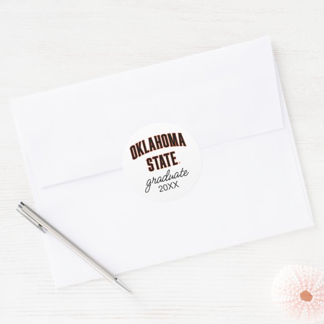 Oklahoma State | Wordmark Classic Round Sticker (Envelope)