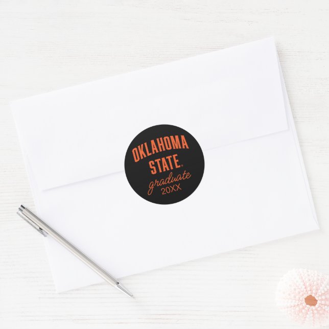 Oklahoma State | Wordmark Classic Round Sticker (Envelope)