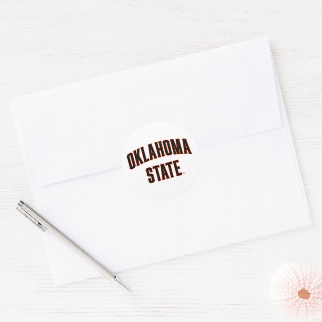 Oklahoma State | Wordmark Classic Round Sticker (Envelope)