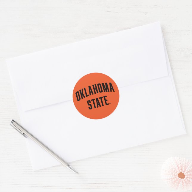 Oklahoma State | Wordmark Classic Round Sticker (Envelope)