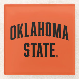 Oklahoma State Wordmark Glass Coaster