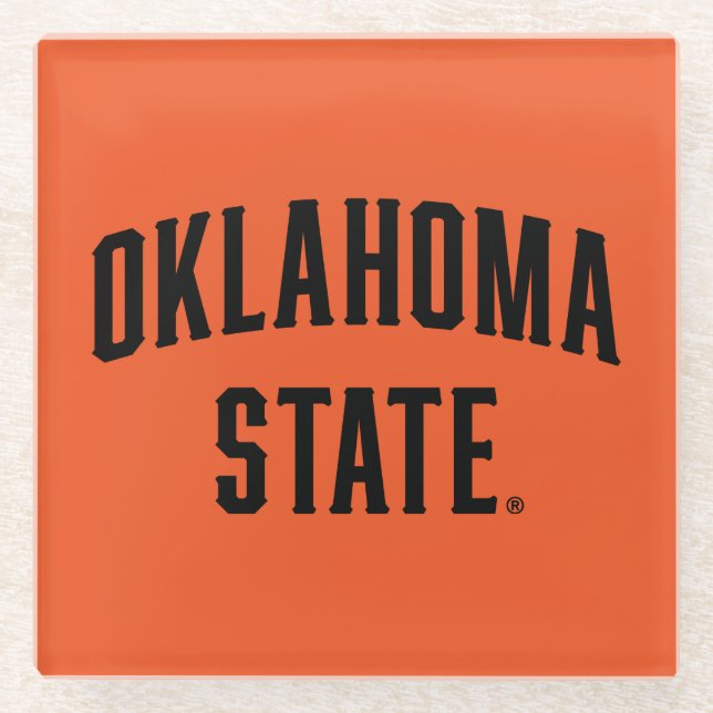 Oklahoma State | Wordmark Glass Coaster (Front)