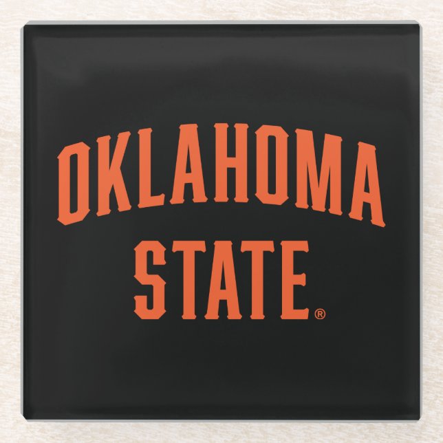 Oklahoma State | Wordmark Glass Coaster (Front)