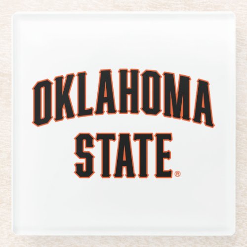 Oklahoma State  Wordmark Glass Coaster