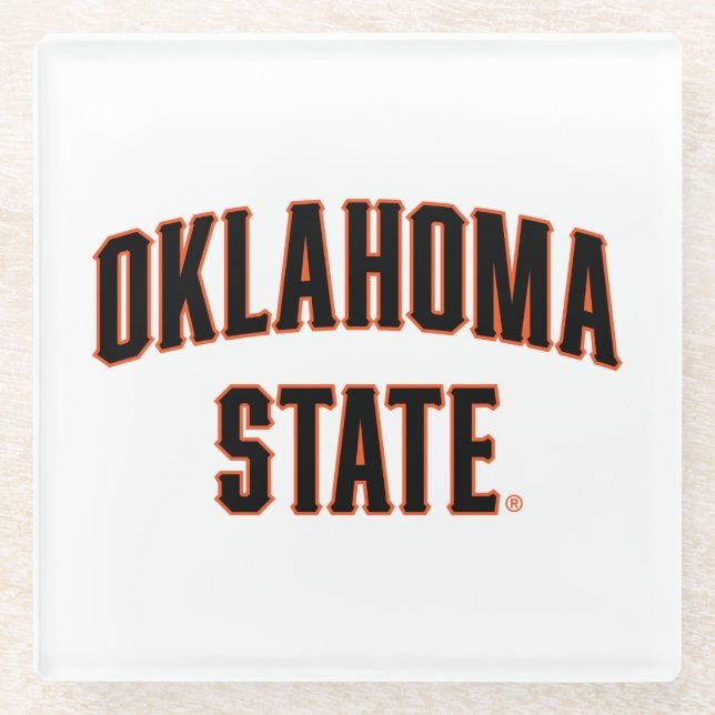 Oklahoma State | Wordmark Glass Coaster (Front)
