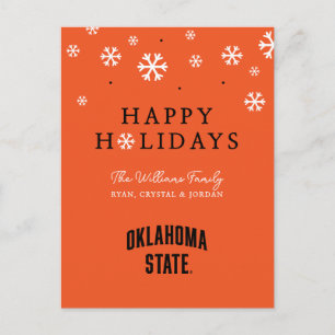 Oklahoma State   Wordmark Holiday Postcard